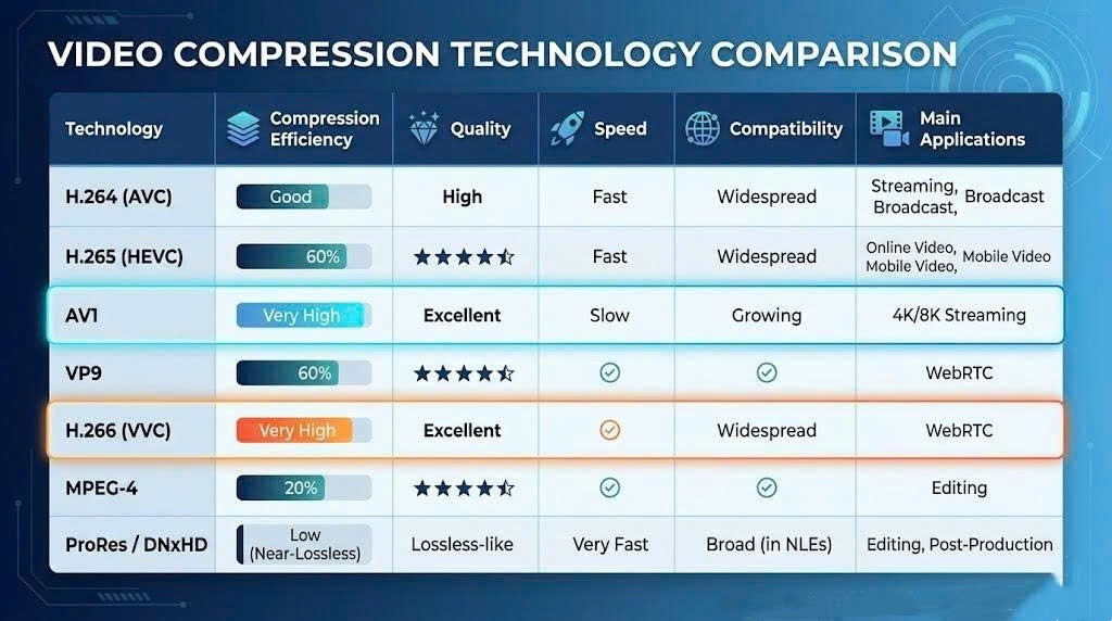 7 Video Compression Technologies to Make Videos Lighter and Load Faster 2026 - SaveTik guide